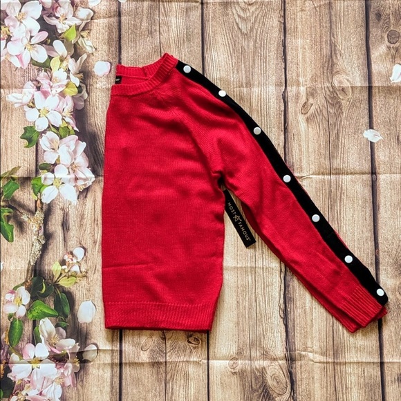 Almost Famous Sweaters - Red Snap Button Crew Sweater